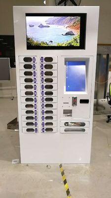 E-Wallet Opearted Cabinet Locker Mobile Phone Charging Station With 21" Touch Screen
