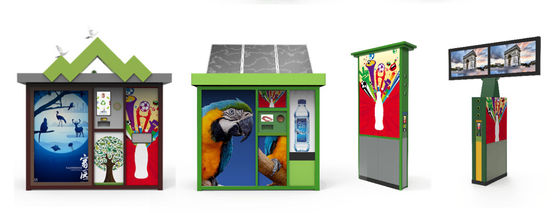 5'' LCD 150pcs Pet Bottle Reverse Vending Machine Solar Powered